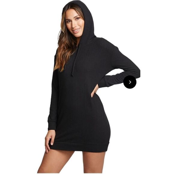Chaser Long Sleeve Black Hoodie Dress Sz Small NWT - Picture 4 of 9